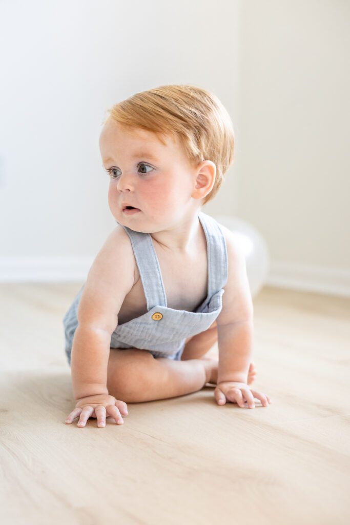 Brooke Leigh Photography takes studio first birthday photos in Canton Michigan Photography Studio